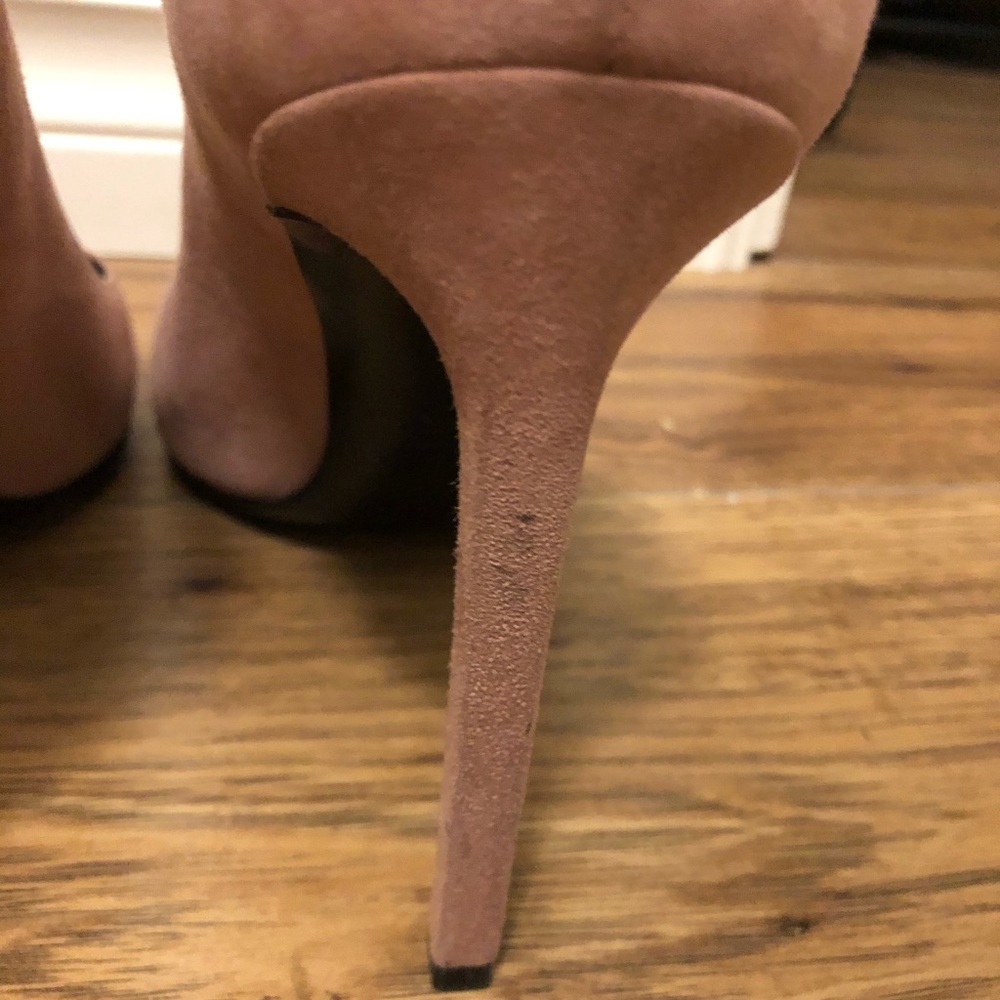 Saint Laurent YSL Dusty Rose Suede Heels - Picture 4 of 7